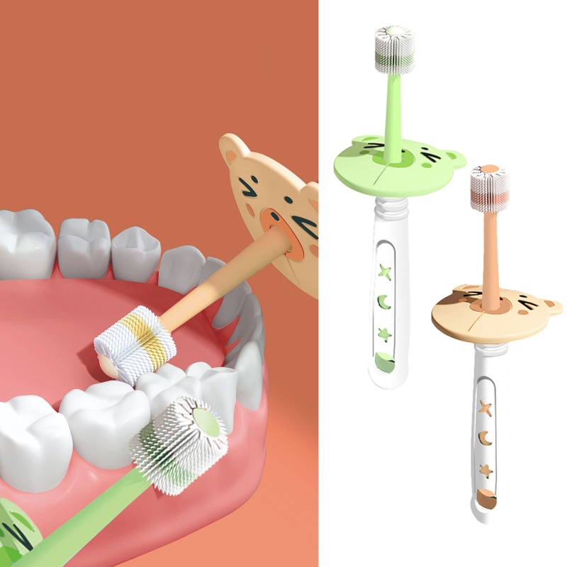 Bàn chải đánh răng xoay 360 độ an toàn cho bé