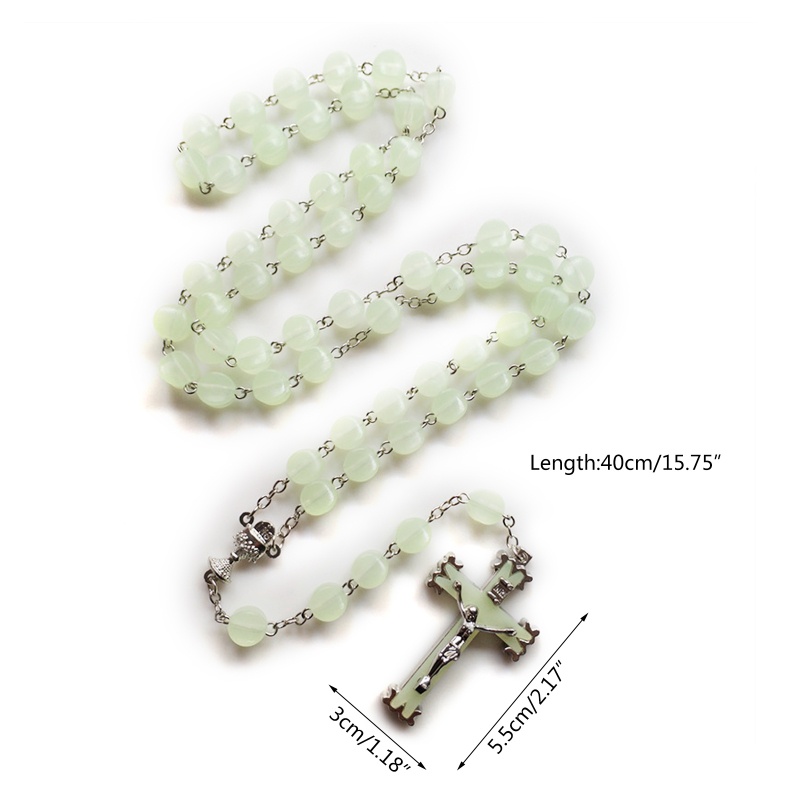 Vòng cổ Hạt Phát Quang Mặt Thánh Giá 10mm