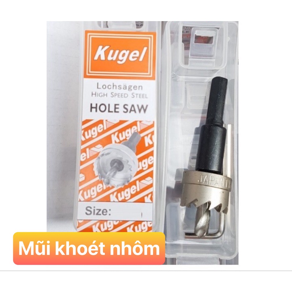 Mũi khoét kim loại loại tốt Kugel – mũi khoét inox, mũi khoét sắt: 16mm, 20mm, 22mm, 25mm, 27mm, 35mm, 42mm, 50m, 60mm