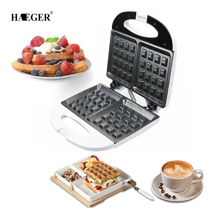 [Đại lý Chính Hãng] Máy làm Bánh Bông Lan Waffle Khuôn Vuông Haeger