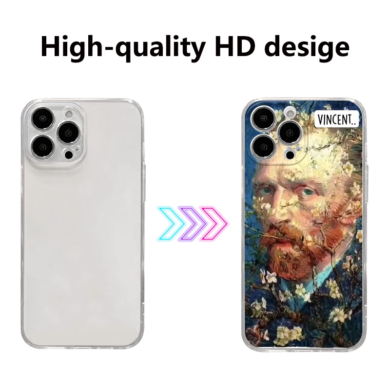 Ốp Điện Thoại Silicon Mềm Trong Suốt Hình Tranh Van Gogh Cho Xiaomi MI 8 9 10 11 12X Lite Redmi Note 8 9 11Pro 10Pro 9A 9SE