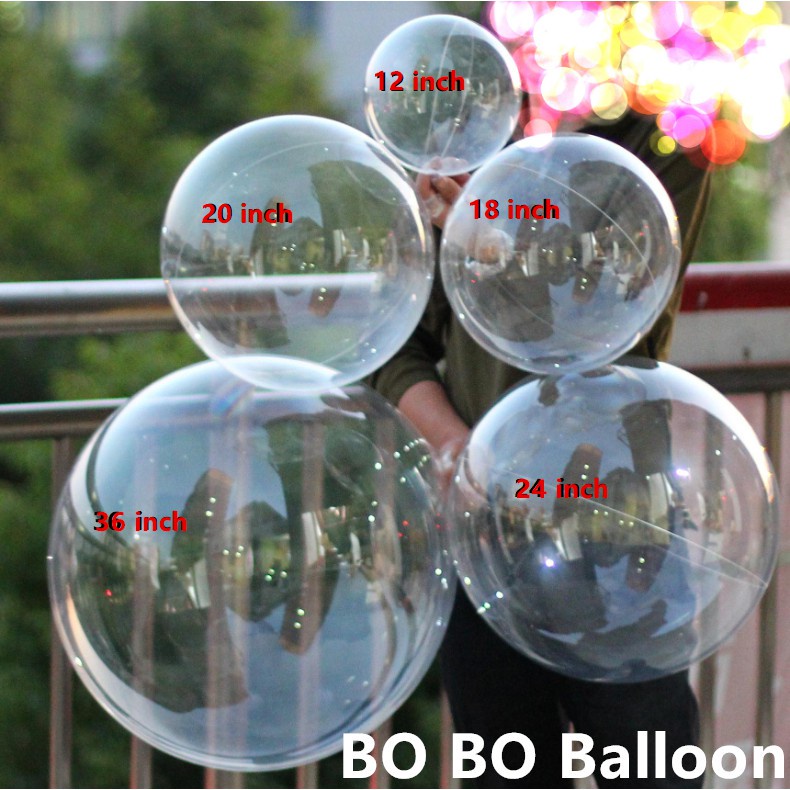 Bong Bóng Trong Suốt 12/18/20/24/36 INCH Dùng Trang Trí