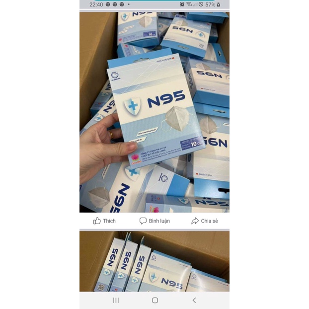 Khẩu trang N95 Cửu Long 6 lớp  Kháng Khuẩn, Chống Bụi Mịn
