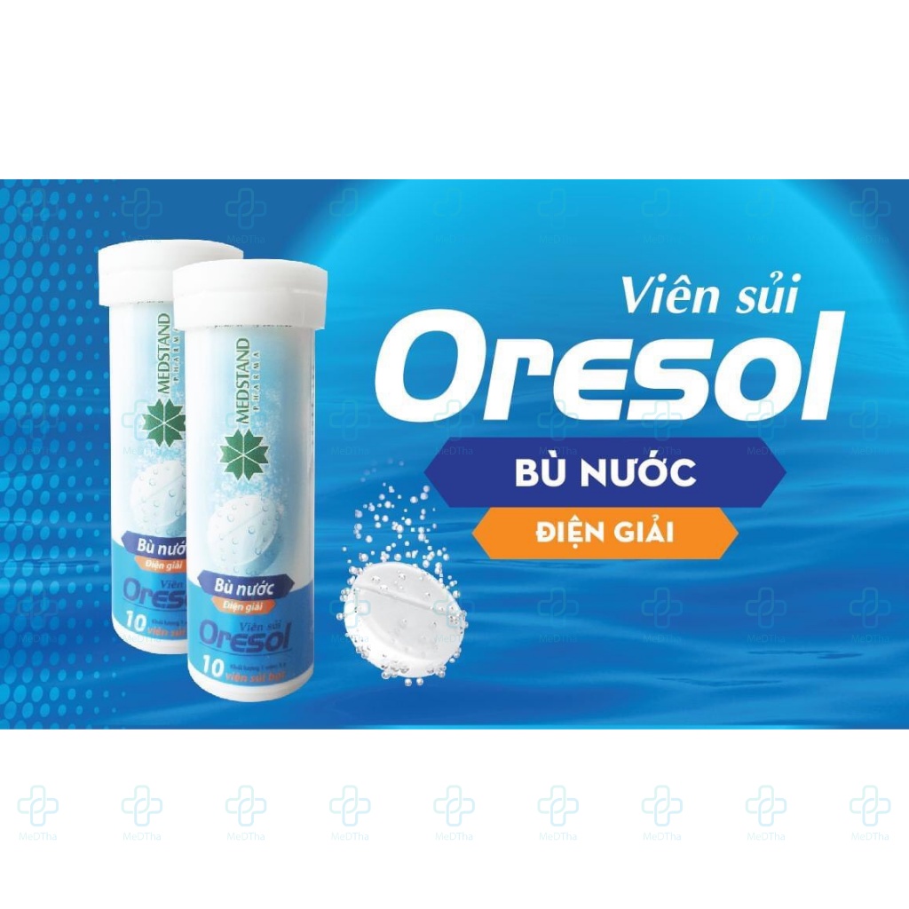 Viên Sủi Điện Giải Medstand - Oresol, bù nước và chất điện giải, dùng sau khi chơi thể thao, bị sốt, mất nước (10 viên)
