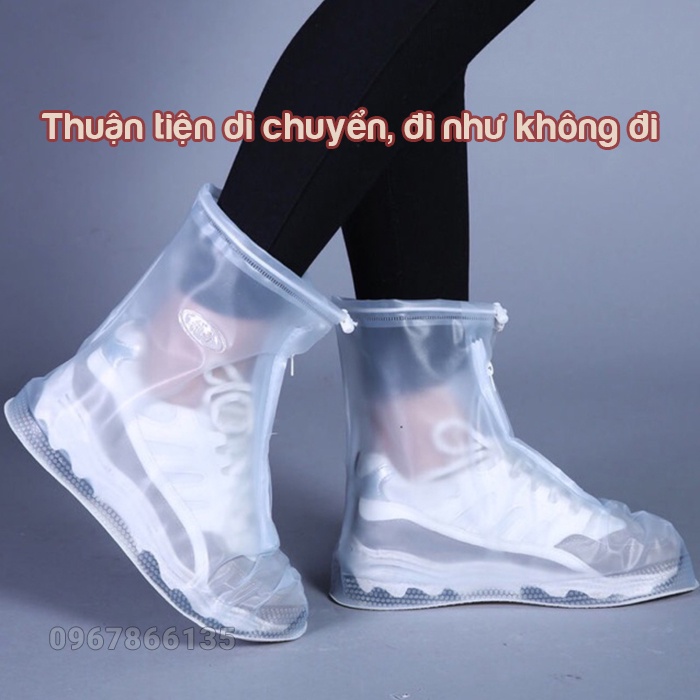 Giày/ Ủng đi mưa bọc giày silicon chống trơn trượt phù hợp mọi kích thước chân