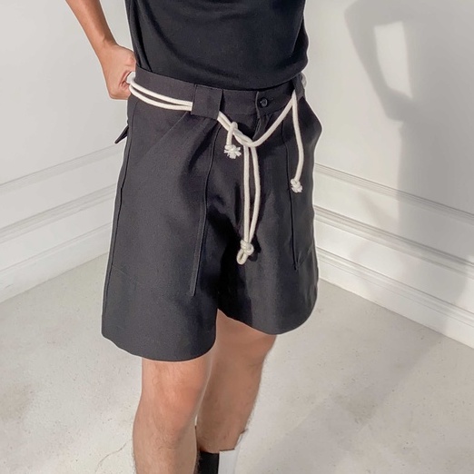BLANKESPACE Quần Ngắn Elio Black Shorts Vải Cotton Sợi Chéo Thời Trang Nam Nữ Unisex