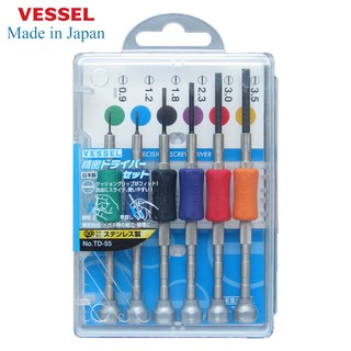 Bộ 06 cái tô vít mũi 2 cạnh siêu nhỏ No.TD-55 Vessel (Nhật bản)