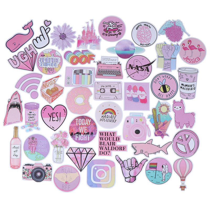 Set 53 Sticker Dán Trang Trí Va Li / Va Li Họa Tiết Dễ Thương Vui Nhộn
