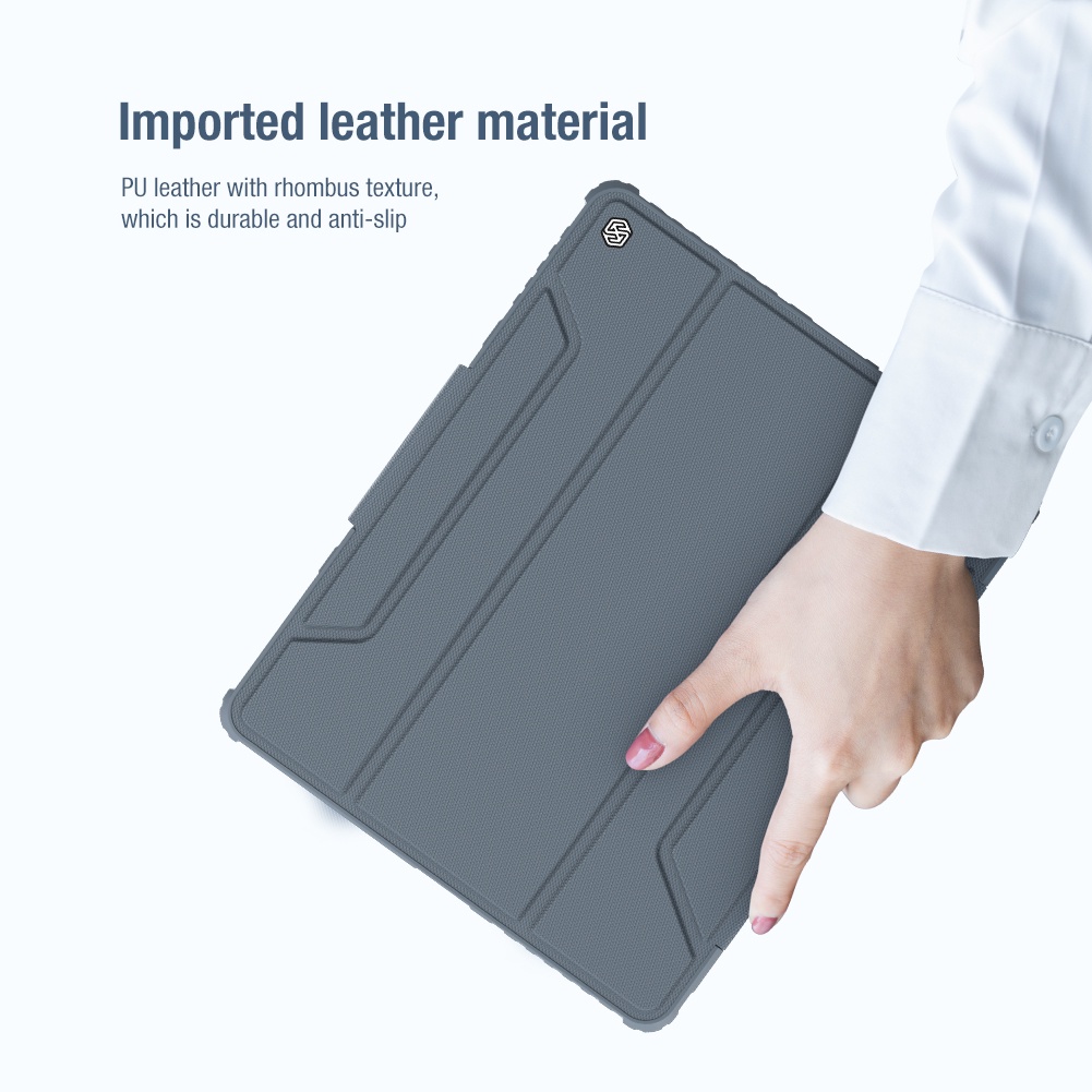 Đánh thức thông minh chống sốc Bao da Nillkin cho iPad Pro 12.9 2021 / 12.9 2020 có thanh trượt bảo vệ camera bảo vệ