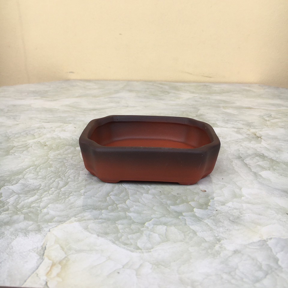Chậu bonsai Chữ nhật vát mini đất nung gốm Bát tràng 1 size BM-137