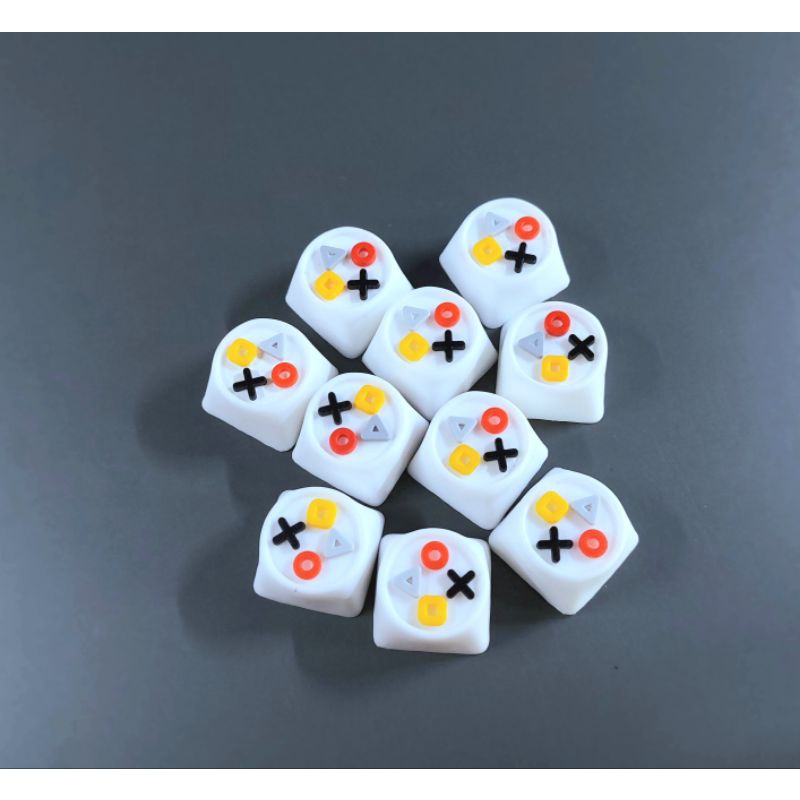 Keycap resin Playstation tone trắng trang trí bàn phím cơ gaming