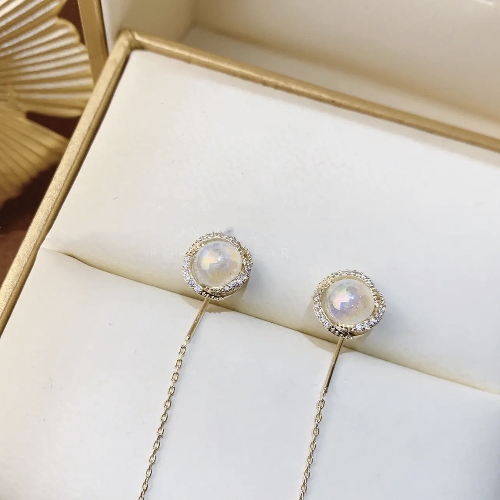 Bông Tai Mạ Bạc 2022 S925 Đính Ngọc Trai Sang Trọng