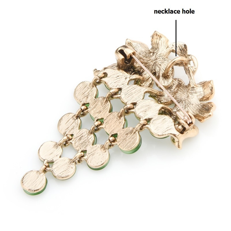 Ghim cài áo hình chùm nho đính đá và kim cương giả phong cách thời trang độc đáo