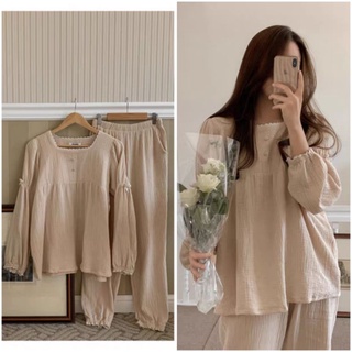 Bộ ngủ / mặc nhà pyjama dài muslin order