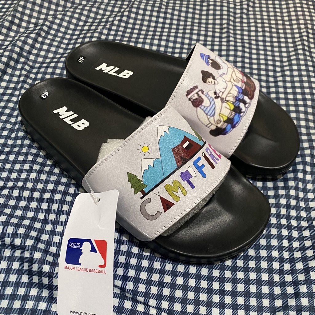 Dép Quai Ngang MLB cắm trại trắng full size nữ hot trend 2022