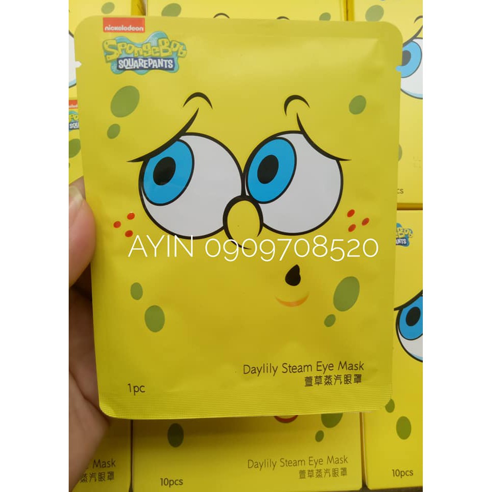 Mặt nạ mắt nóng Daylily Spongebob Squarepants thư giãn mắt - Hộp 10 miếng