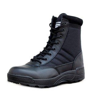 TR❤Giày Boot da kiểu dáng quân đội cho nam