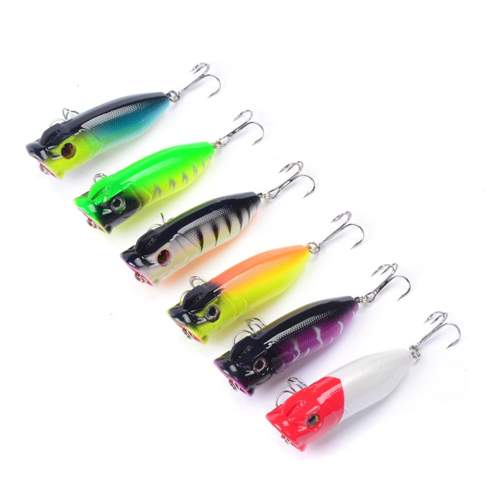 Mồi cá giả bằng nhựa cứng 6.5cm / 12g 3d 6 màu kèm móc câu