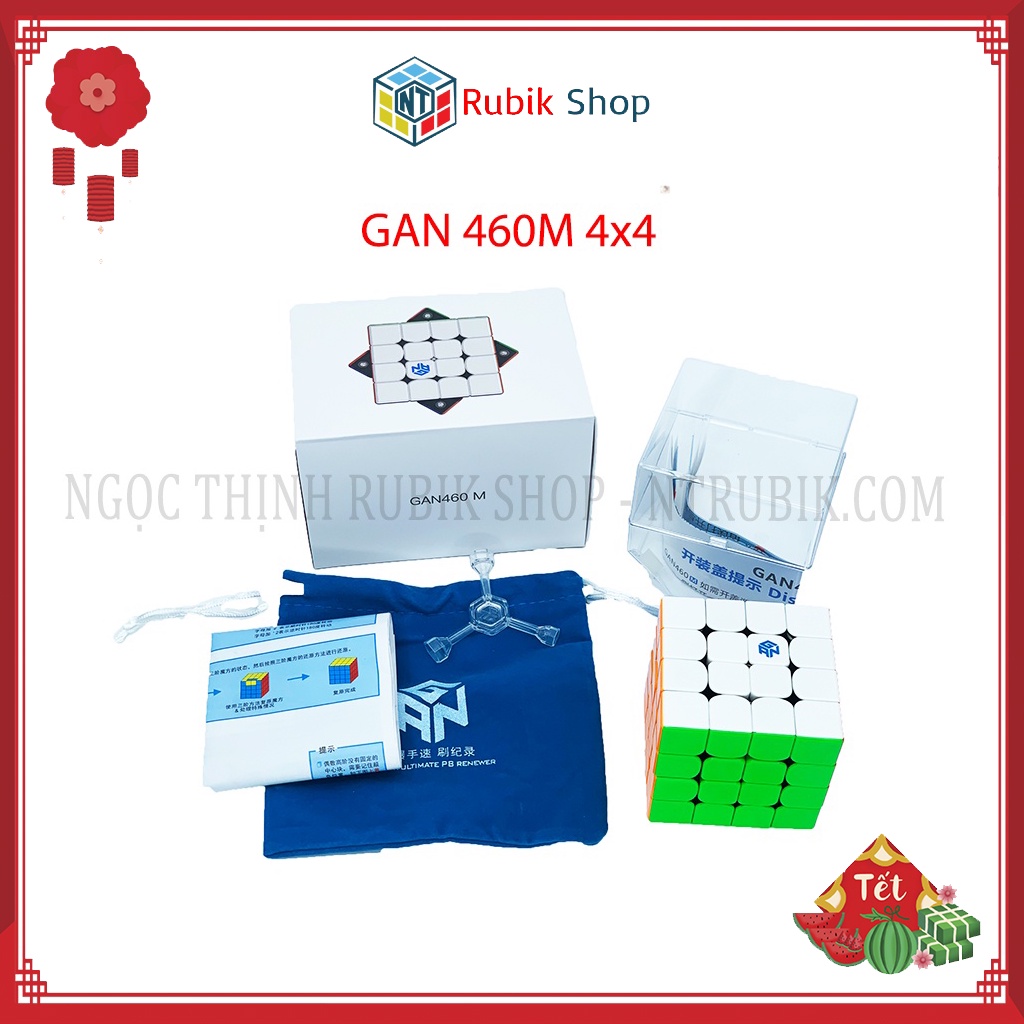 [Mã LIFEXANH03 giảm 10% đơn 500K] [Siêu phẩm] Rubik 4x4x4 GAN 460M Stickerless không viền (Hãng Mod Nam Châm)