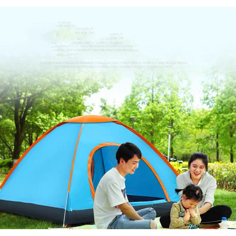 Lều cắm trại tự bung dành cho 2-4 người cỡ chuẩn1,5mx2m loại 1cửa