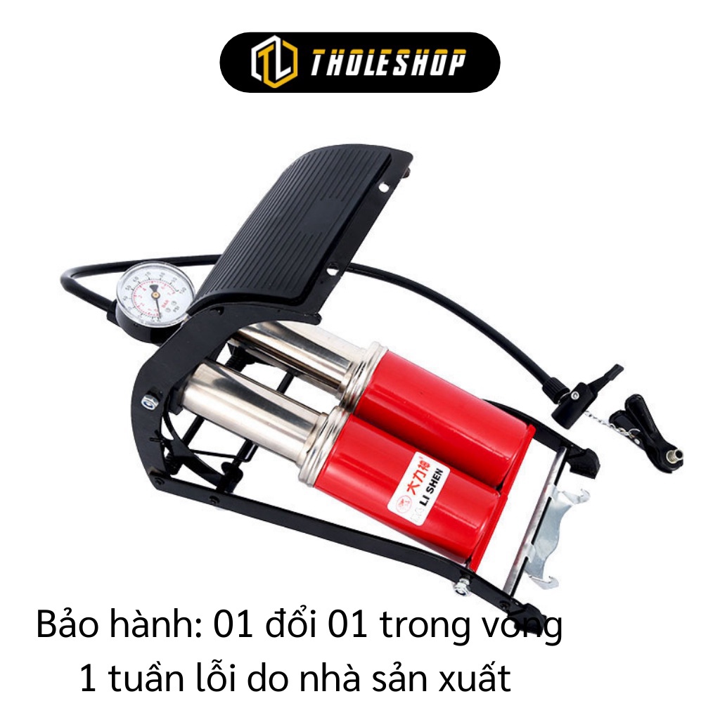 Bơm Xe Máy GIGAHOME Dụng Cụ Bơm Xe Lốp Ô Tô, Xe Đạp Đạp Chân 2 Ống, Có Đồng Hồ Đo Áp Suất 9250
