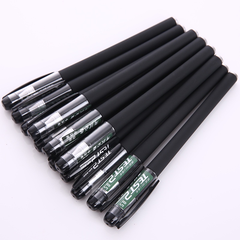 Bút Mực Gel Nhám Màu Đen Trơn Ngòi 0.5Mm