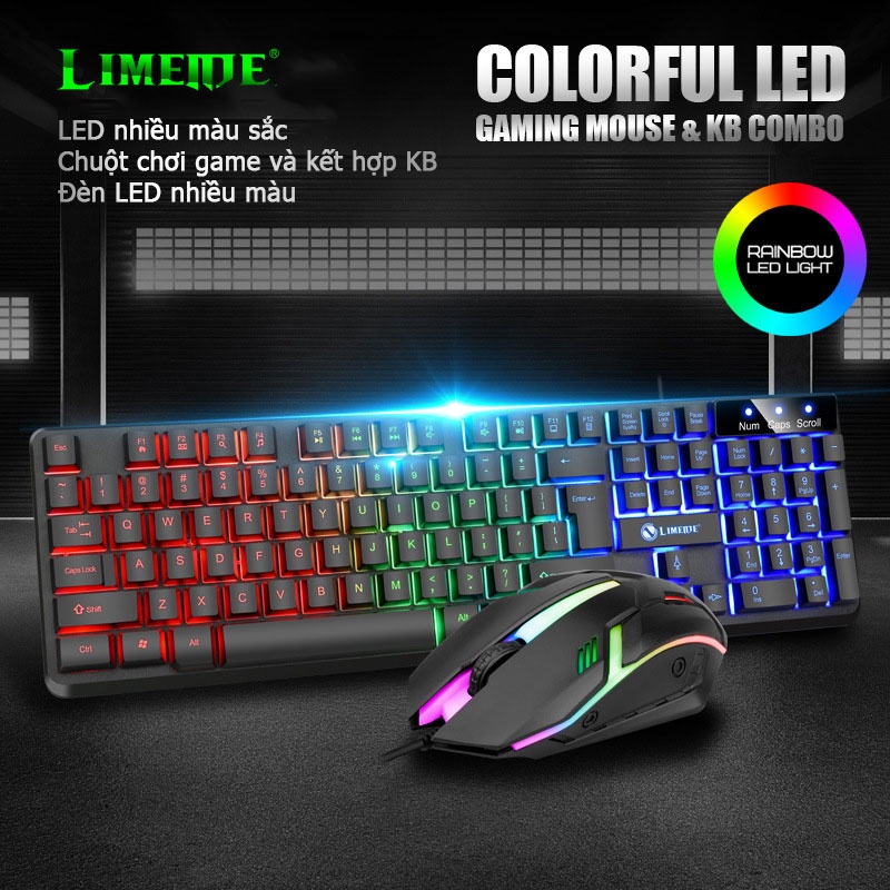 GTX300 Bàn phím Gaming，combo phím+chuột máy tính，12 Chế Độ Phím Cơ Blue Switch Full size 104 phím.