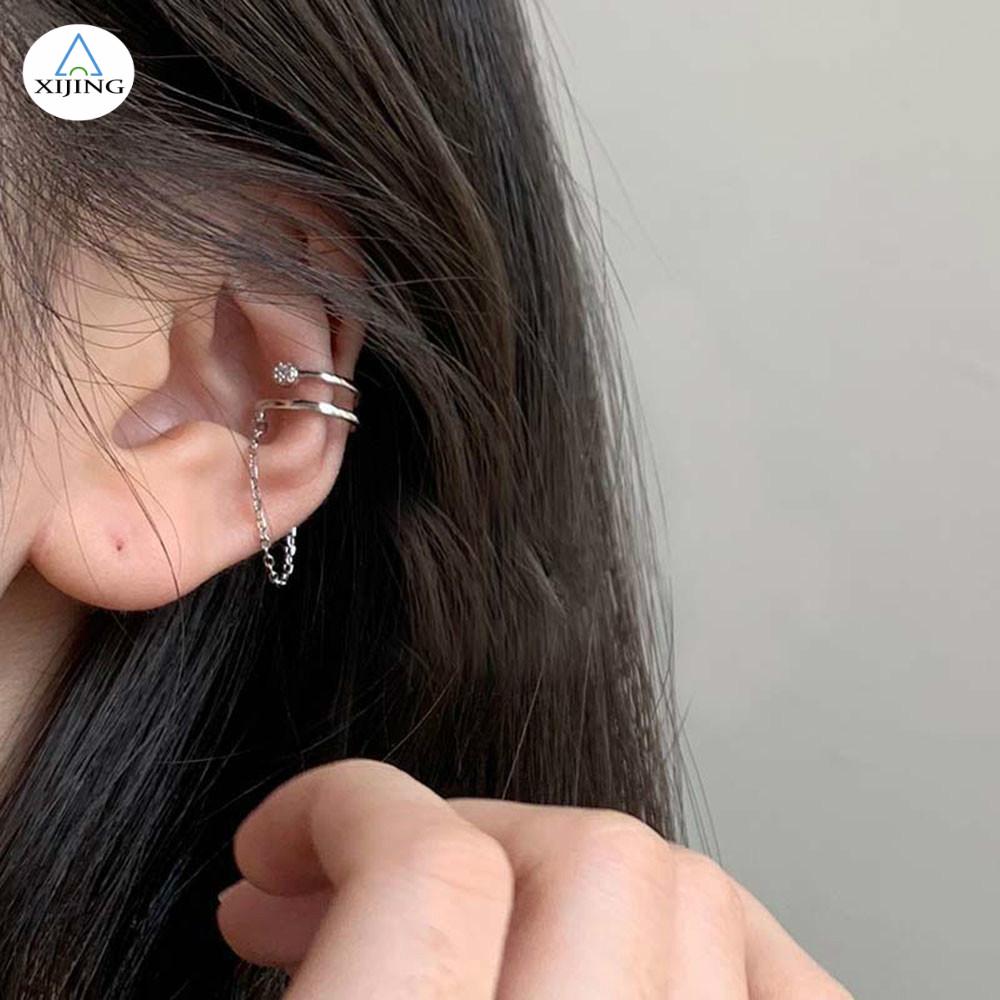 Bông Tai Hai Lớp Đính Đá Lấp Lánh Sang Trọng Cho Nữ