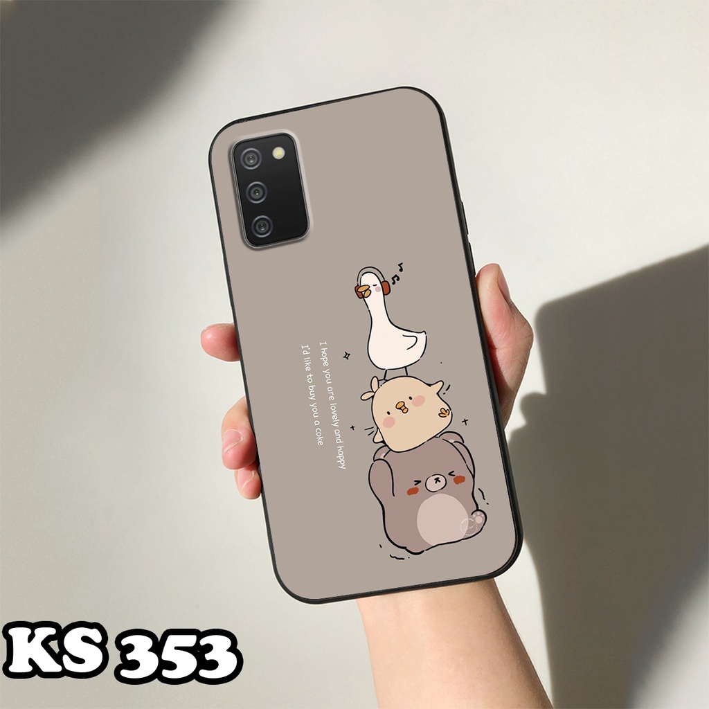 Ốp lưng Samsung A02s - Samsung A02 - Samsung A01 - Ốp in hình Cat&amp;Bear đáng yêu - Chất liệu TPU siêu bền, bảo vệ máy