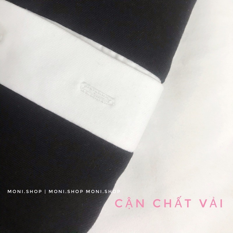 Đầm polo thun cổ sơ mi viền trắng màu đen D31 | BigBuy360 - bigbuy360.vn