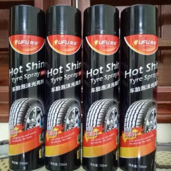 Xịt Bóng Lốp Hot Shine và Hot Tire Camel Đánh Bóng Lốp Xe, Làm Sạch Bụi Bẩn,  Bảo Vệ Tăng Độ Đen Bóng Cho Xe Ô TÔ