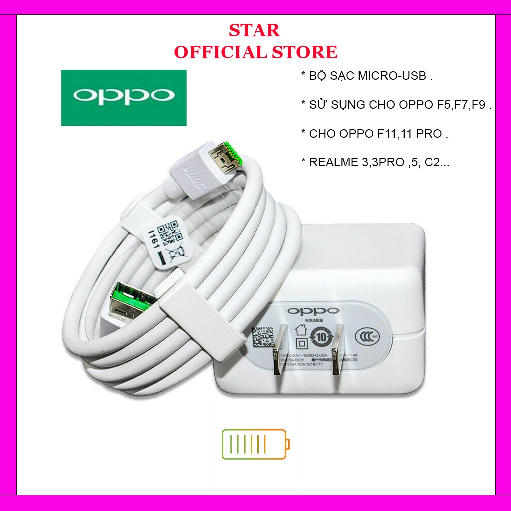 Bộ Sạc Nhanh VOOC 3.0 - OPPO/REALME  F11/F11 Pro/ Reno22f... Realme3/5/Pro Chính Hãng - Giá Tốt 1 Đổi 1 .