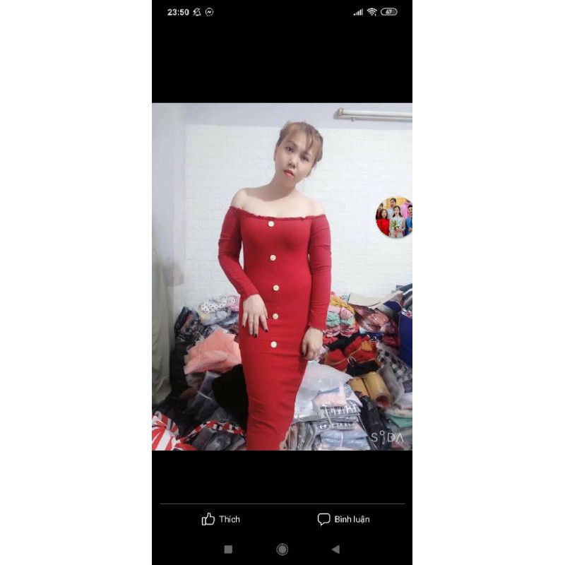 đầm body thun gân