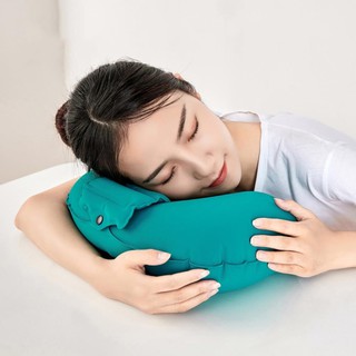 Gối tựa cổ chữ U thích hợp cho Văn Phòng, đi Du Lịch tự bơm hơi bằng tay gấp gọn tiện lợi vải dạ mát mịn - Gối tự bơm