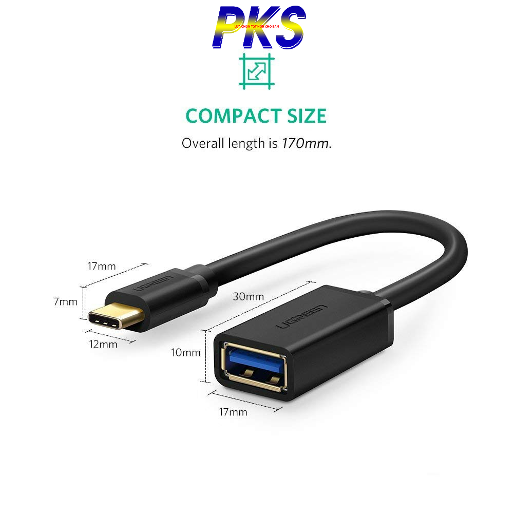 Cáp OTG USB Type C to USB 3.0 cao cấp Ugreen 30701 - Hàng Chính hãng