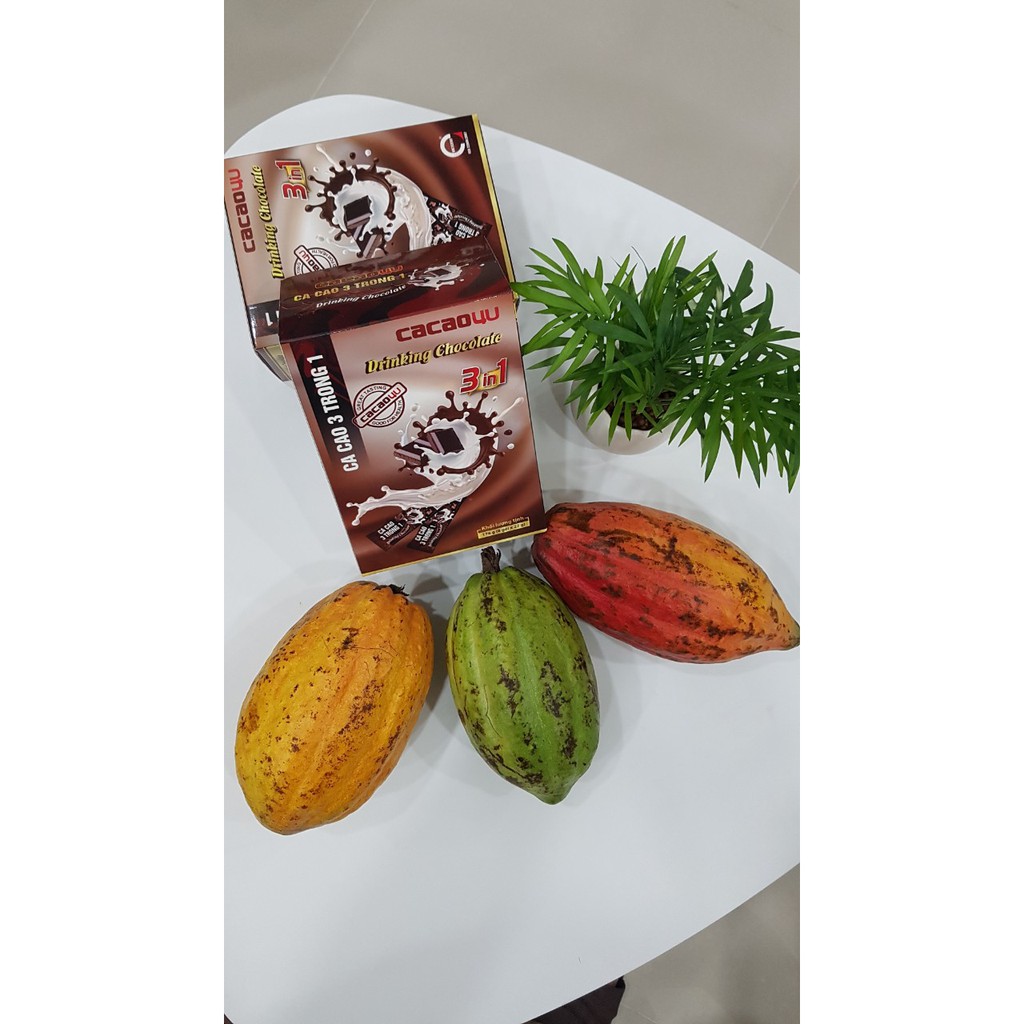 Hộp cacao 3in1 drinking chocolate - hộp 8 gói - đậm vị socola cacao4u - ảnh sản phẩm 3