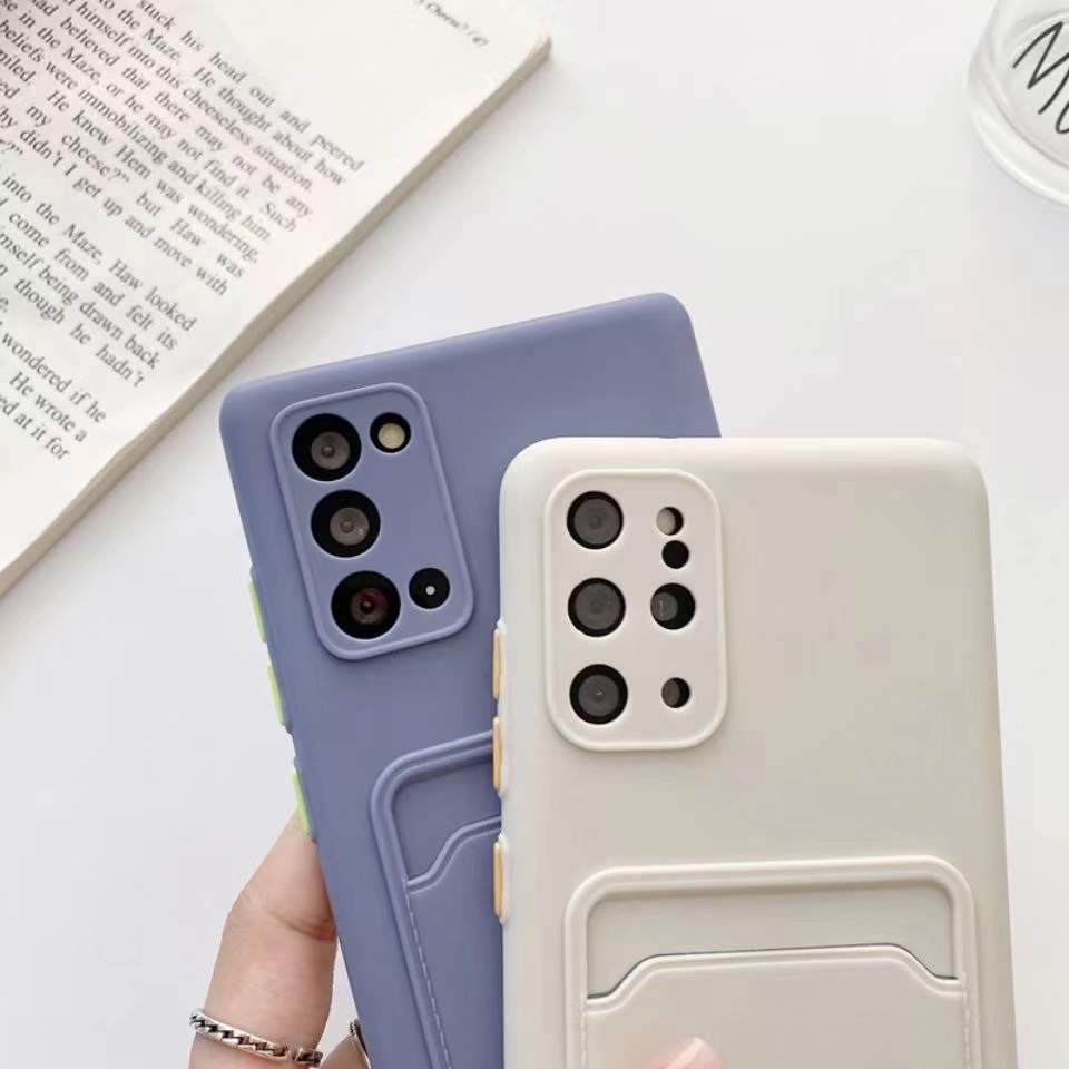 Ốp Điện Thoại Màu Tương Phản Có Ngăn Đựng Thẻ Cho Vivo V21E 4G 5G V20 Y73S 2021 Y20 Y20I Y12S Y20S Y11S Y12A Y21 Y21S Y33S