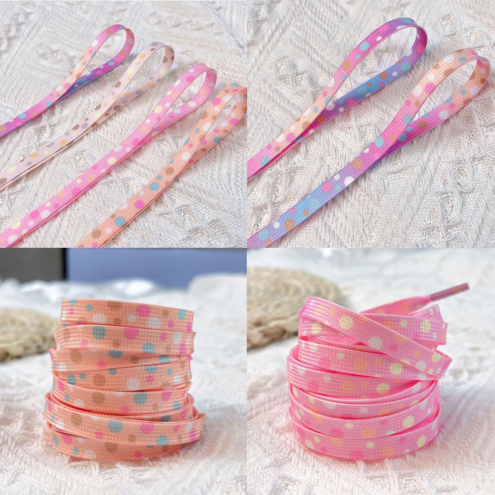 Dây Giày Họa Tiết Chấm Bi Nhiều Màu Sắc Xinh Xắn Cho Bé Gái 120/140CM