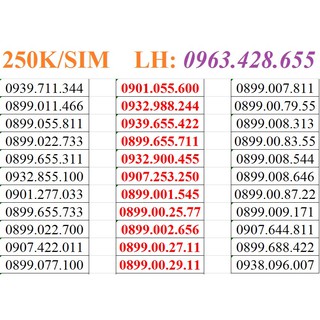 Sim Mobi 10 số đồng giá 250.000