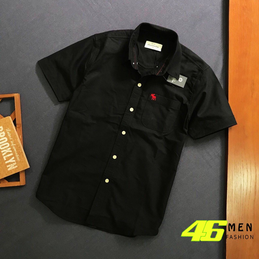 Áo sơ mi nam trơn cộc tay có túi thêu hươu MFM312 | BigBuy360 - bigbuy360.vn