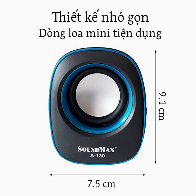 [Chính hãng] Loa vi tính soundmax A130 loa máy tính nhỏ gọn jack 3.5mm cổng usb tiện dụng - BiBiTechs