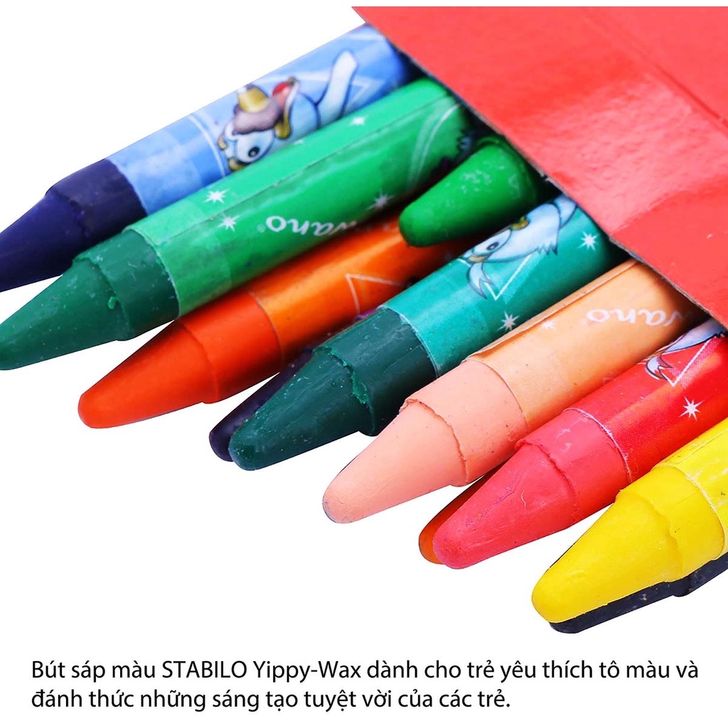 Bút sáp màu STABILO Yippy-wax hộp 16 màu (WX2816)