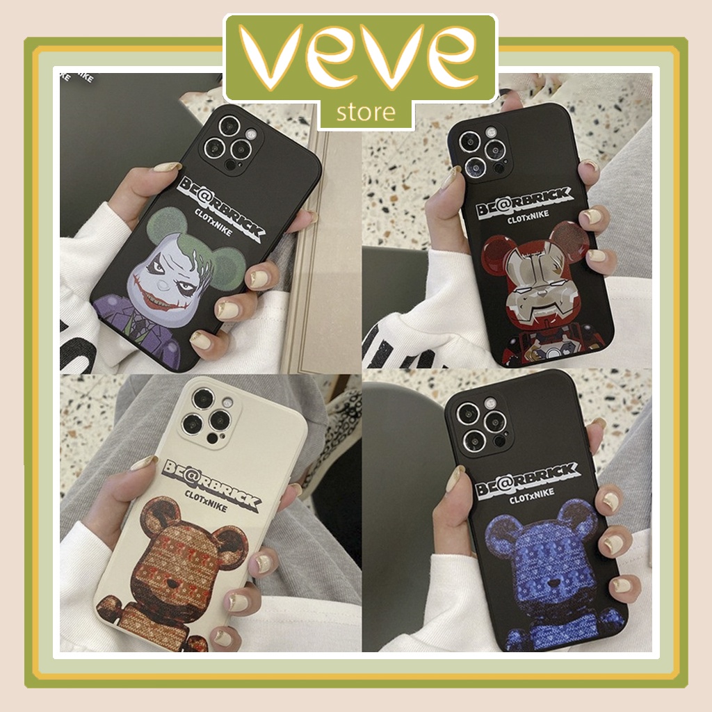 Ốp lưng iphone cạnh vuông in hình BearBrick siêu cool 6s/6plus/6splus/7plus/8plus/x/xs/xs max/11/11promax/12pro/12promax