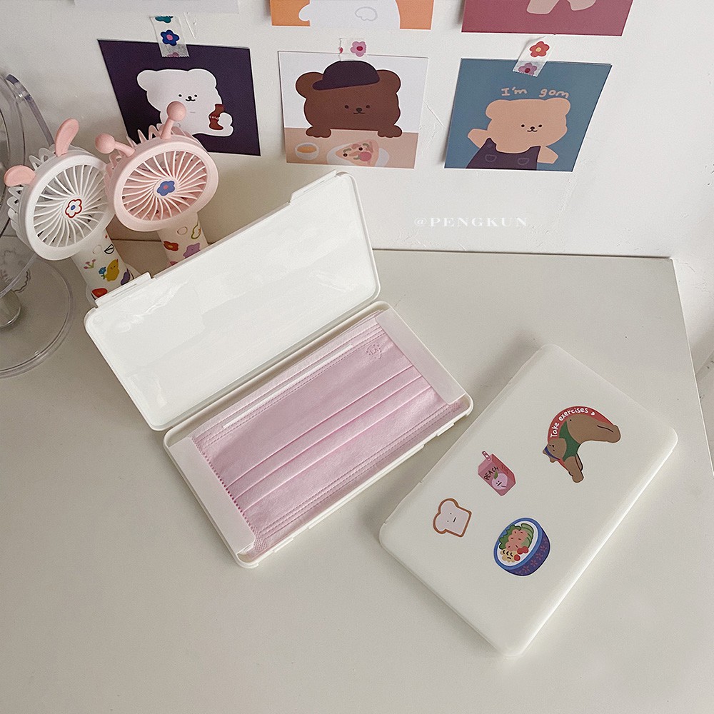 [Hàng mới về] Hộp đựng cất giữ khẩu trang chống bụi bẩn và chống ẩm nhỏ gọn tiện lợi