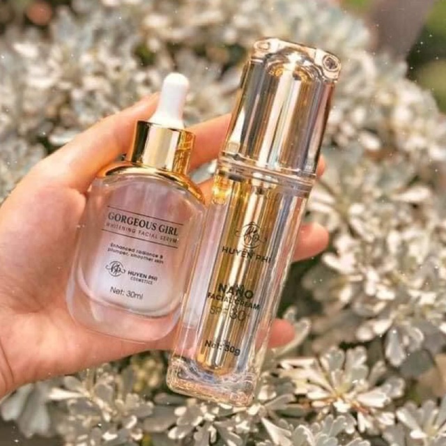 Siêu Rẻ combo serum sâm tố nữ và kem face nano huyền phi