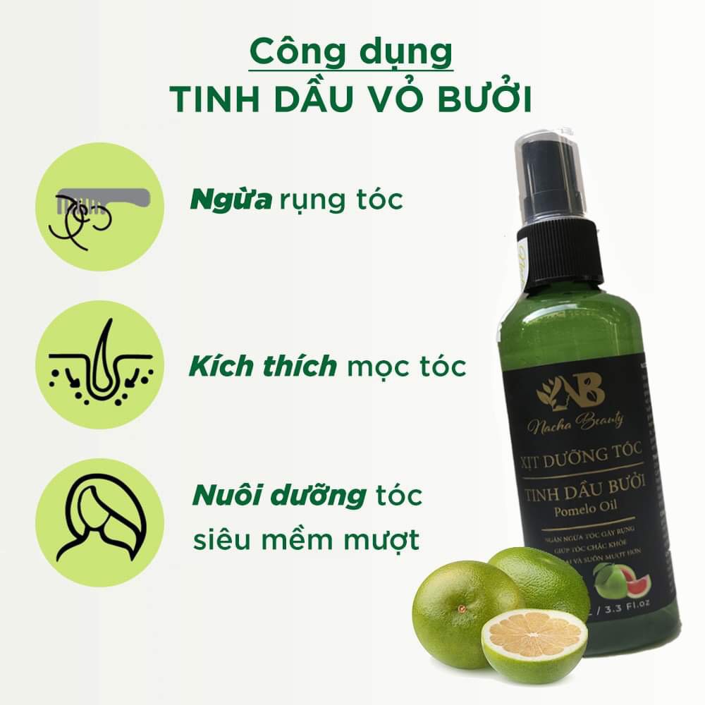 BỘ 2 CHAI Tinh dầu bưởi dưỡng tóc dạng xịt Pomelo Nacha Beauty 100ml