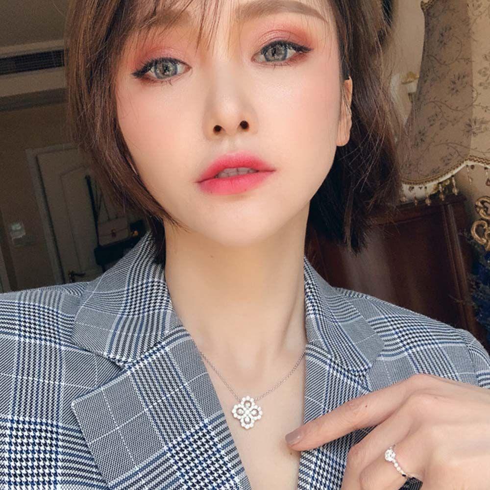 VANES1 Vòng Cổ Cỏ May Mắn Lấp Lánh Phong Cách Hàn Quốc Thanh Lịch Dành Cho Nữ