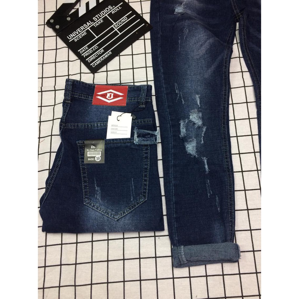 [Free ship-Hình thật] Quần jean nam rách JN9373