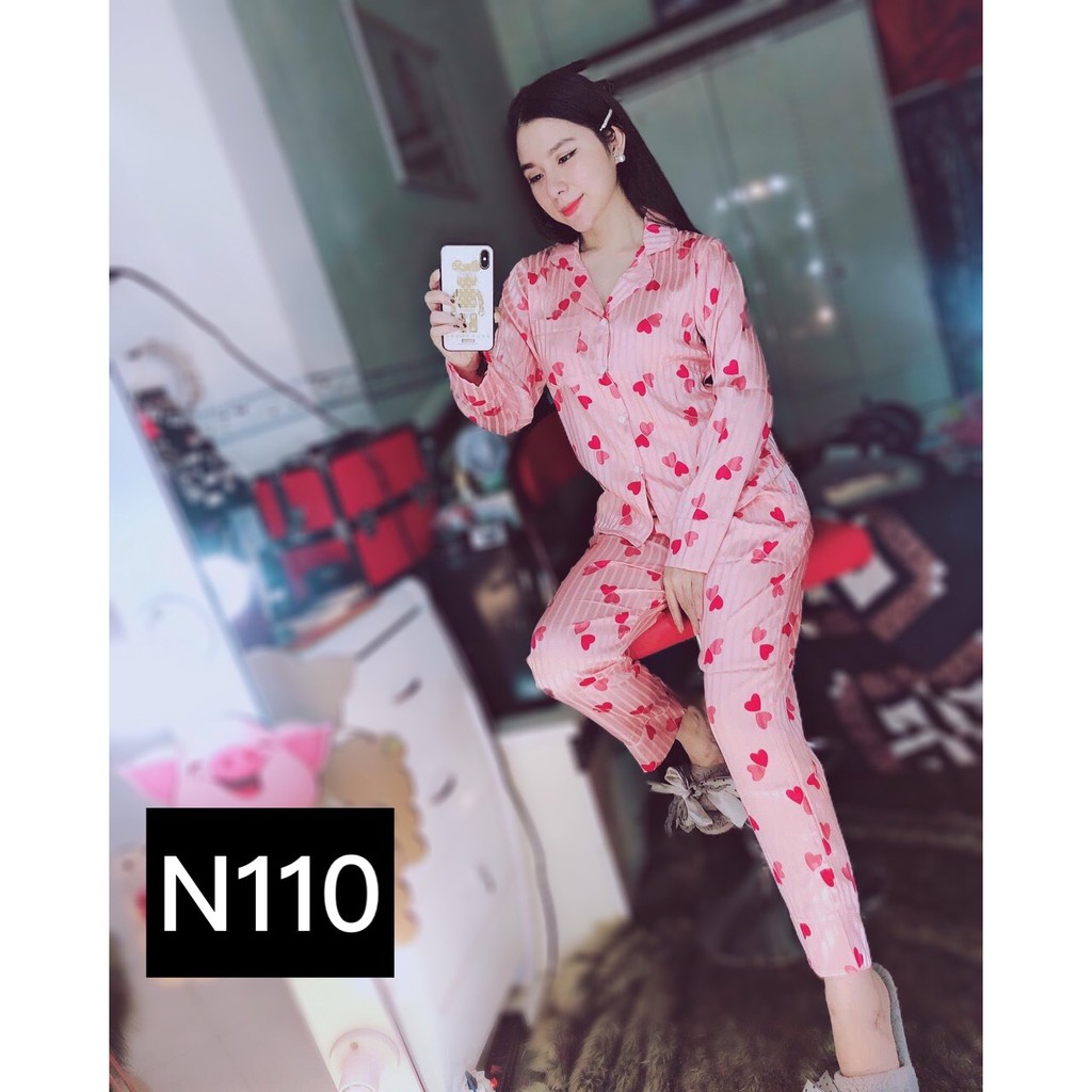Set Đồ Bộ Pizama Ngủ Pijama Nữ Lụa Satin Cao Cấp Phối Tay Dài Quần Dài Độc Đáo Siêu Sang (Kèm Hình Thật) | BigBuy360 - bigbuy360.vn