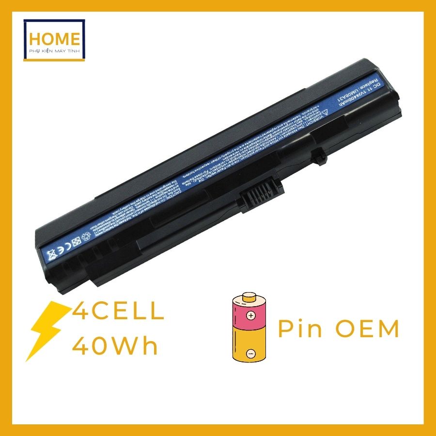 Pin laptop Acer aspire one ZG5 UM08A31 UM08A51 A150 ZG5 D150 D250 531 Y9E5 J6A4 6cell- Bảo hành 12 tháng
